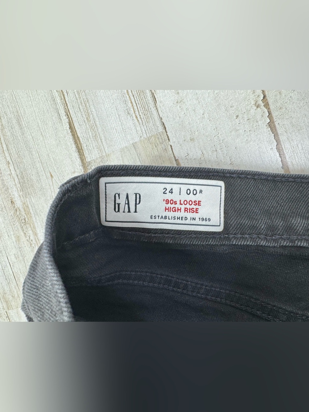 Gap 90s Loose High Rise Jeans Womens 24/00R (26x30) Black Denim - Picture 4 of 11